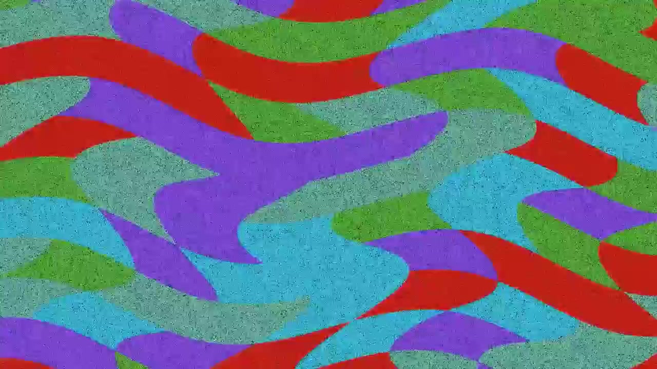 Abstract Wavy Pattern with Vibrant Colors and Grainy Texture