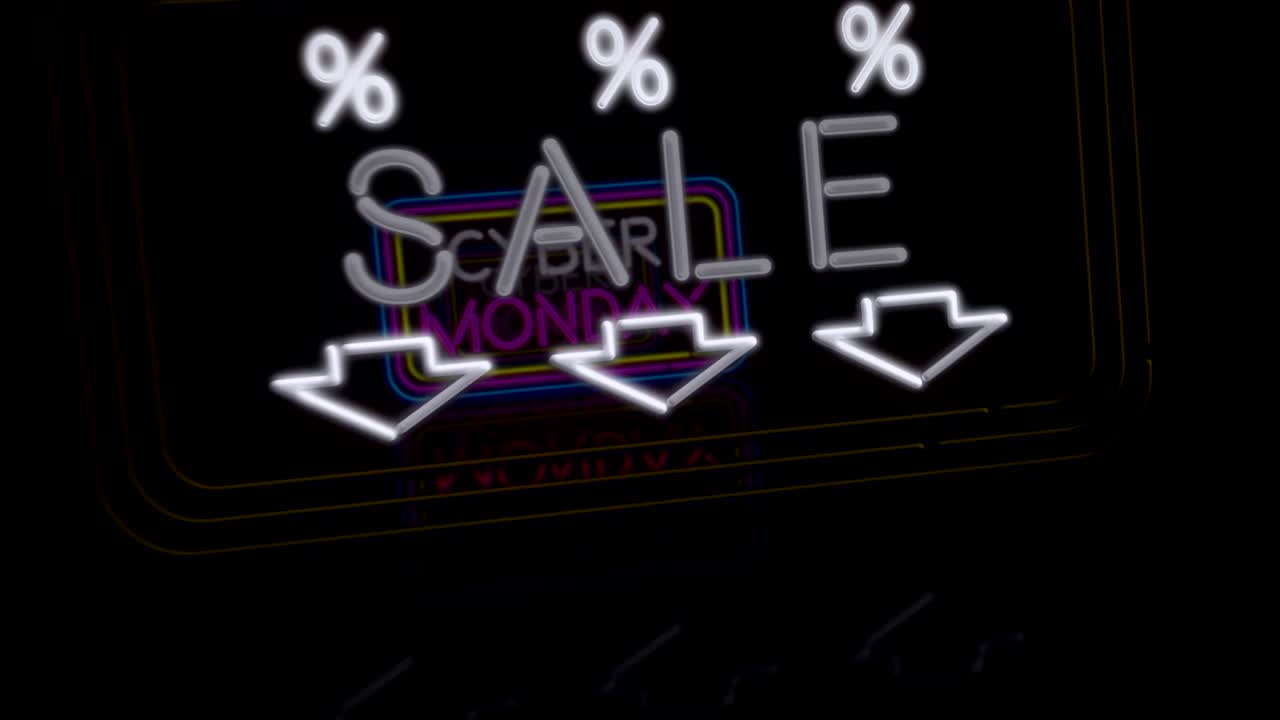 사이버 월요일 네온 비행