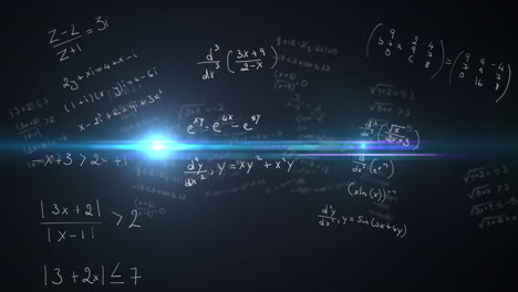 animación de ecuaciones matemáticas sobre un fondo negro
