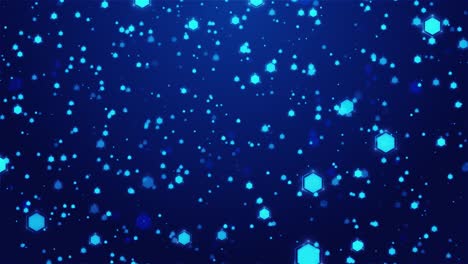 blue digital hexagonal icons across dark background futuristic technologyinspired motion for modern