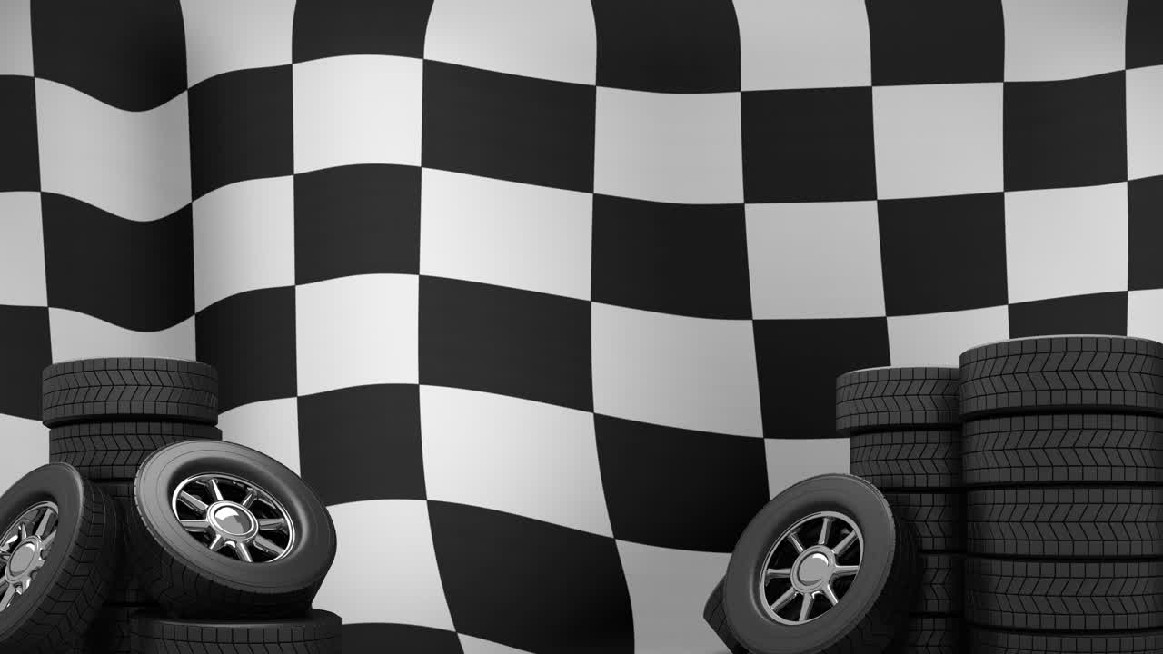 결승선 위의 타이어 애니메이션