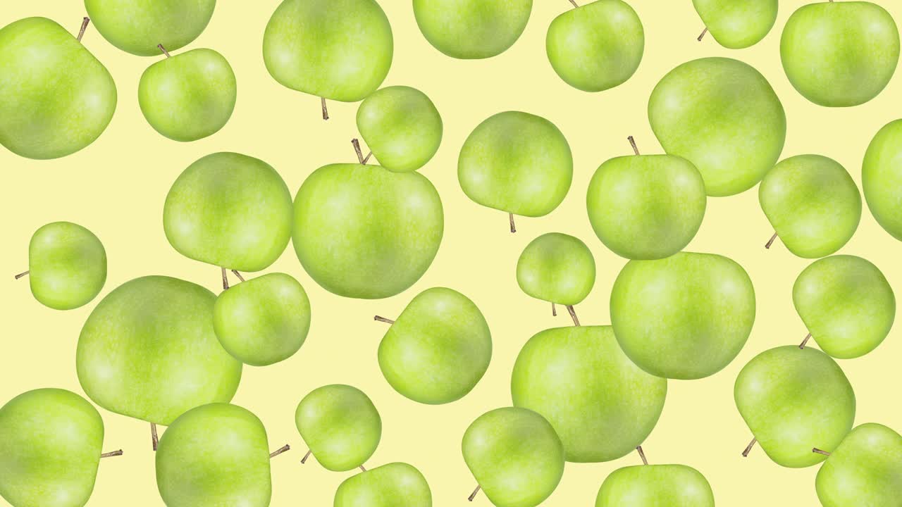 animación de diseño de movimiento de fruta de manzana
