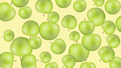 animación de diseño de movimiento de fruta de manzana