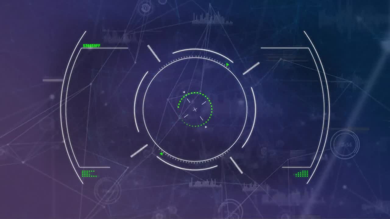 Animation of network of connections over blue background