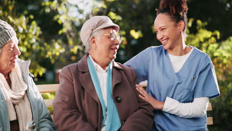 elderly women receiving care from a nurse