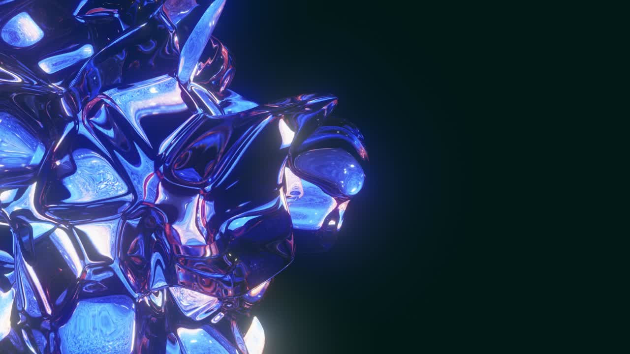 animación en bucle de primer plano abstracta en forma de vidrio líquido