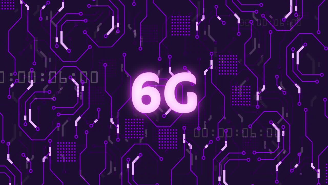 animación de texto 6g y procesamiento de datos por computadora