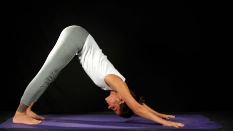 lady doing yoga stretches 00