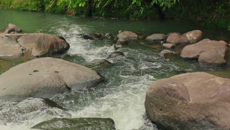 a peaceful river flows on a remote summer destination