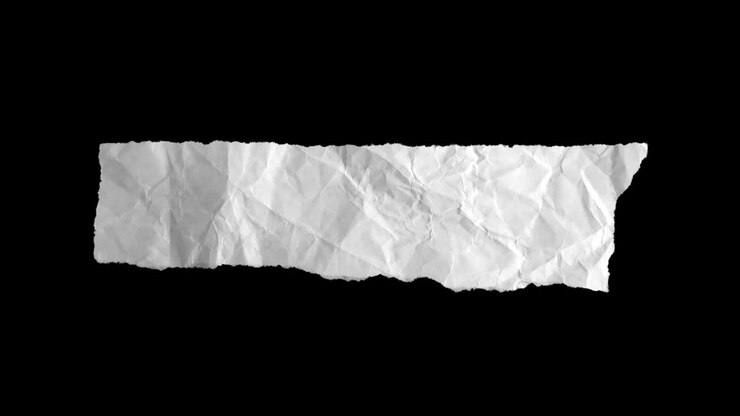 A piece of torn white paper