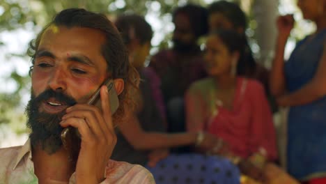 rajasthan people celebrating the festival of colors holi in india