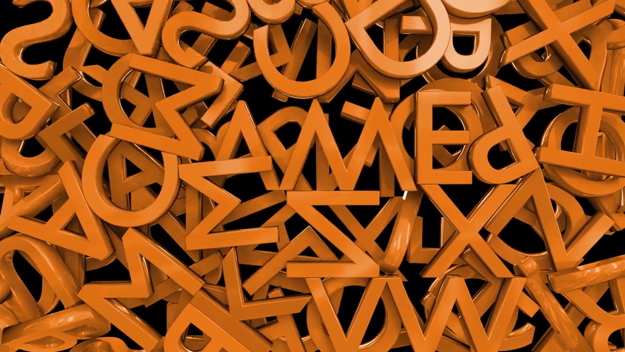 Letters alphabet characters fill screen transition capital type font book abc 4k
