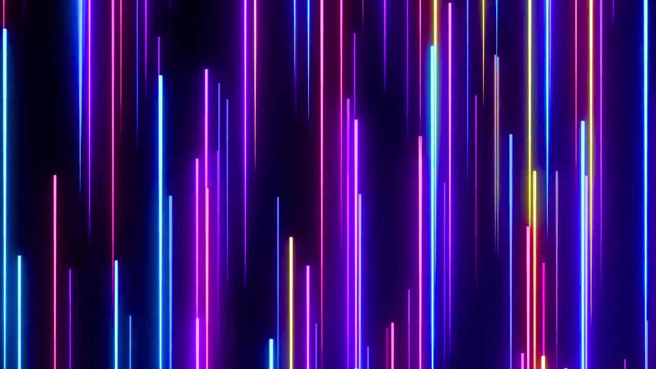 Dynamic Vertical Neon Light Trails Moving Up and Down