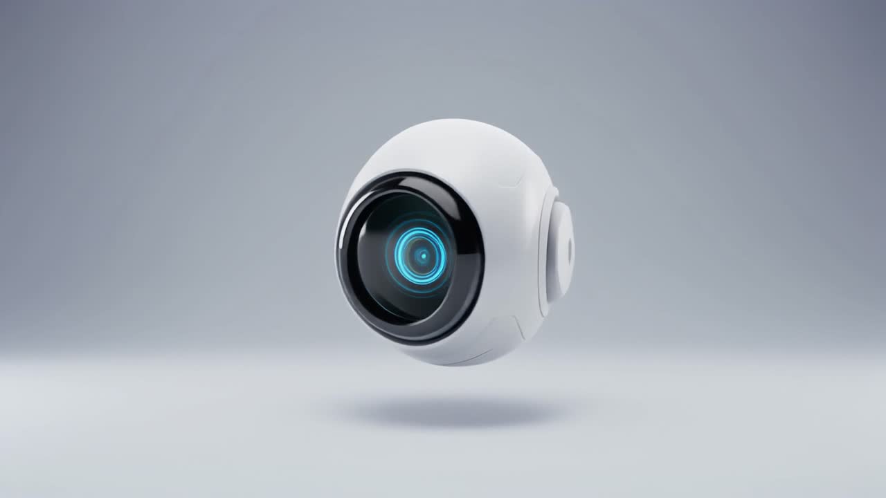 Sfera Fotografica Futuristica che si Apre Rivelando una Sfera Interna