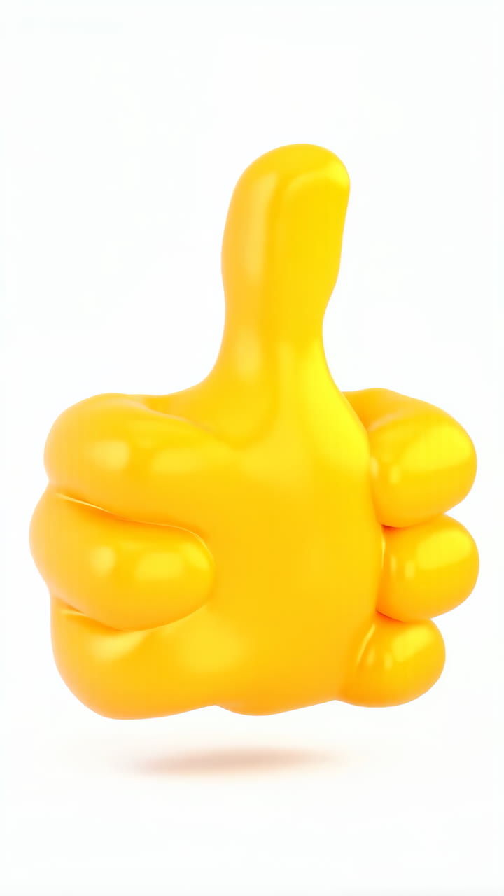Yellow 3D Thumbs Up Gesture