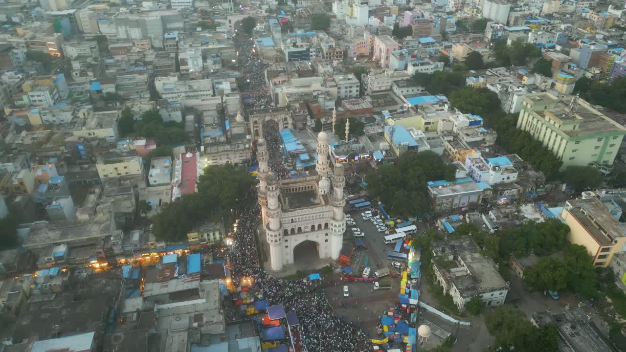 Hyderabad Charminar Aerial View at Day Time