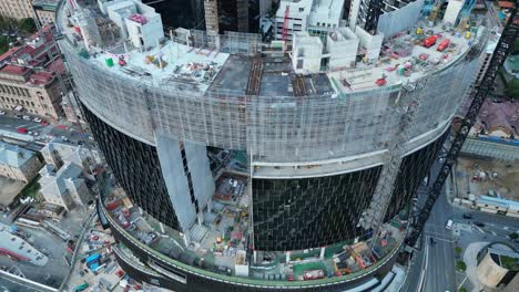 drone shot brisbane city queens wharf casino development