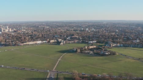 drone shot over blackheath south greenwich park lewisham london