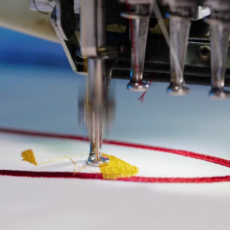 sewing machine factory production. preparation of clothes with several sewing machines