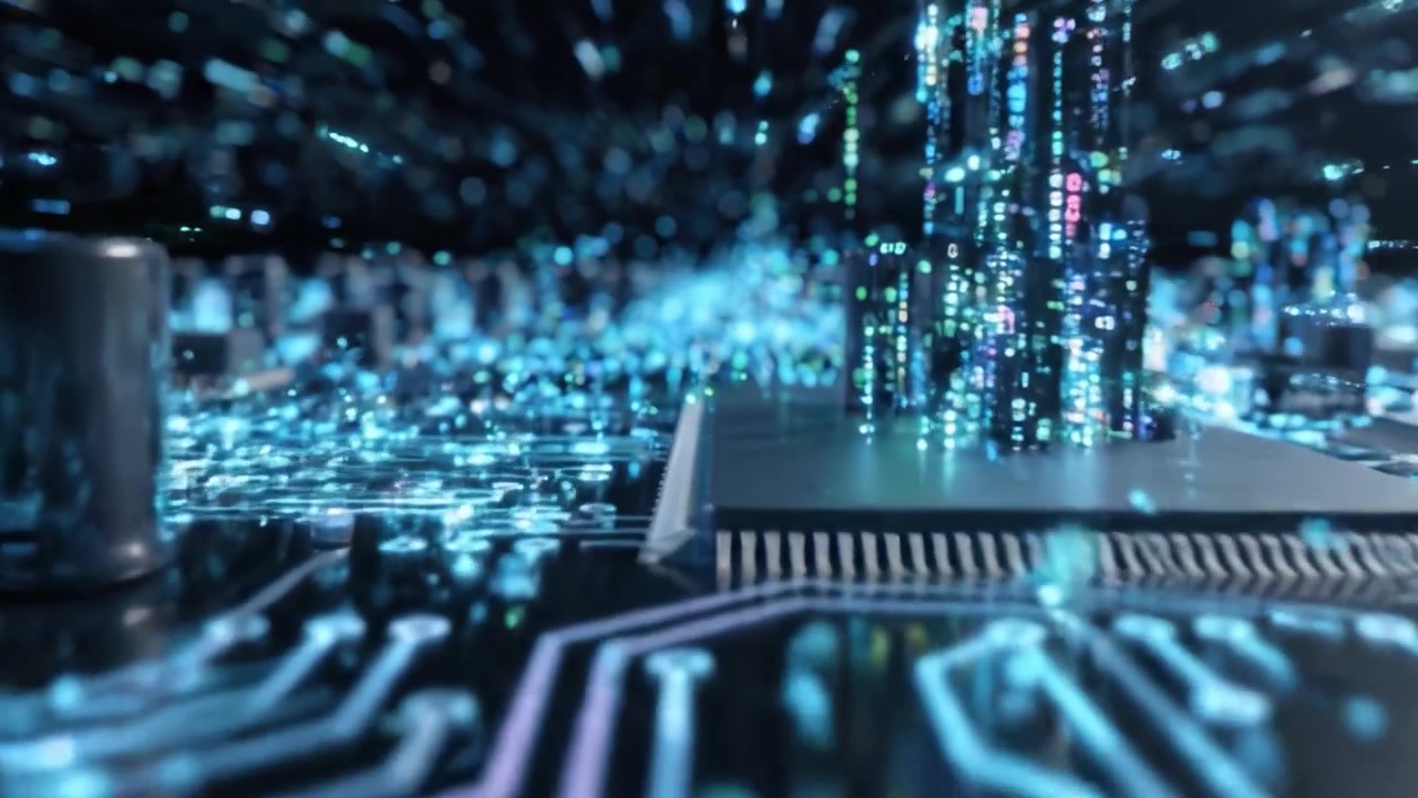 Exploring the Depth of a High-Tech Circuit Board, Highlighting the Intricate Connections and Modern Technology in a Stunning Digital Landscape