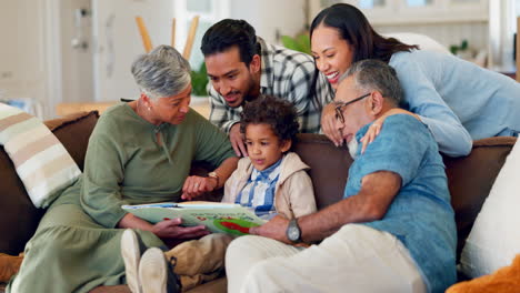 relax, book and storytelling with big family