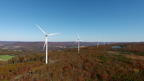 aerial view of wind turbines