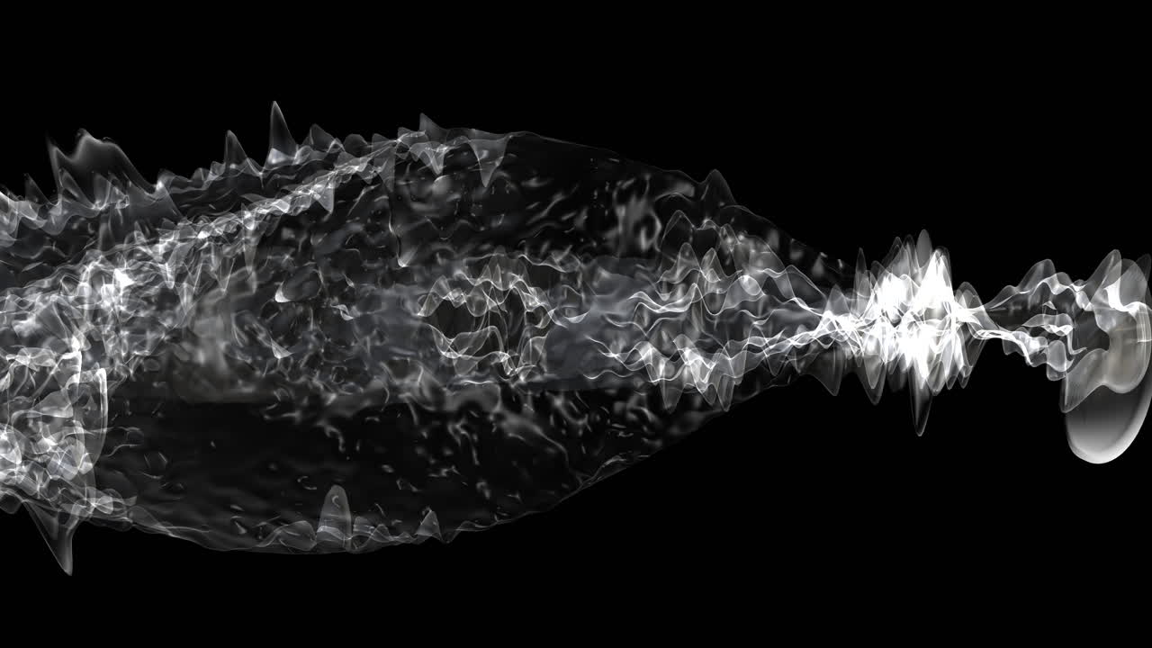 Abstract speed of sound shock wave effect in slow motion on black screen