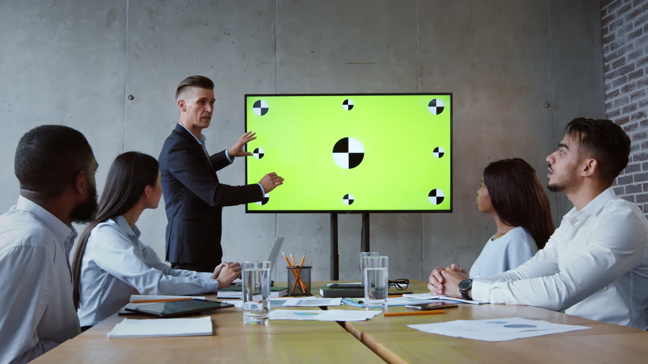 presentación de negocios en la sala de conferencias