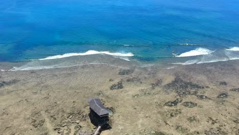 wide aerial footage of cloud 9 beach in siargao philippines