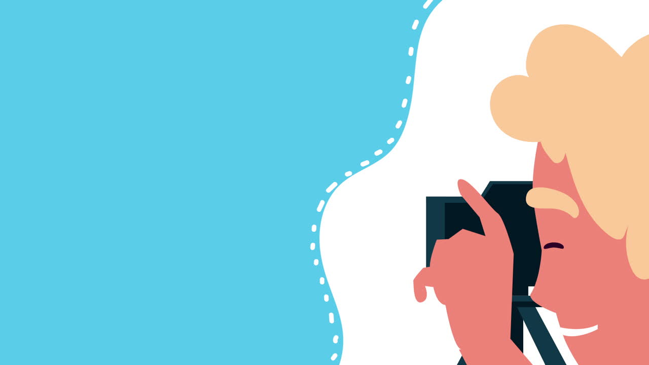 사진을 찍는 금발 남자 사진작가