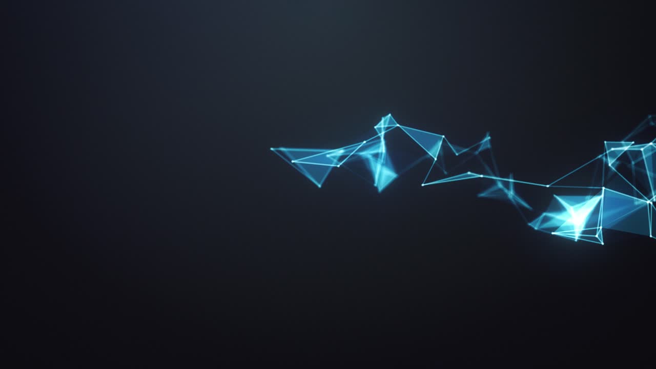 Futuristic Shapes In Cyberspace - Abstract Polygonal Surface