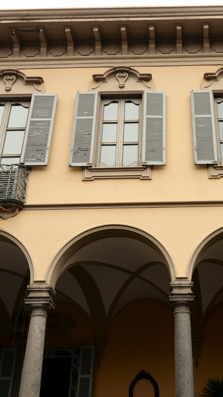 Building Facade with Arches and Windows