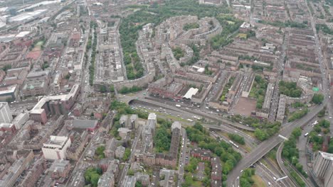 slider drone shot over m8 through west glasgow