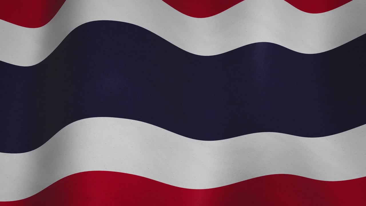 tailandia ondeando la bandera en pantalla completa de fondo - animación de video de bucle sin costuras