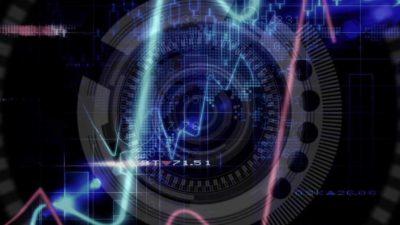 밝은 선의 애니메이션과 어두운 배경에 스캔 범위