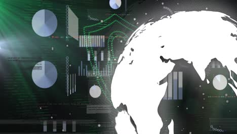 Animation-of-padlock,-globe-and-data-processing