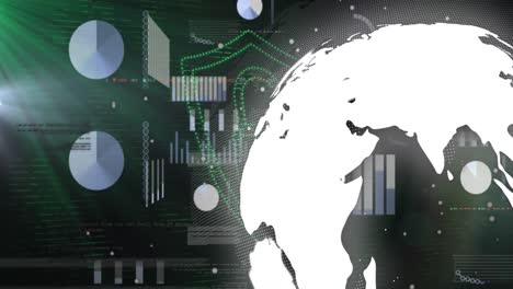 animation of padlock, globe and data processing
