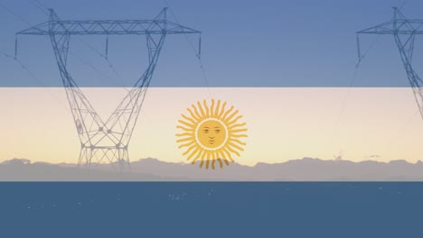 animación de la bandera de argentina sobre las torres