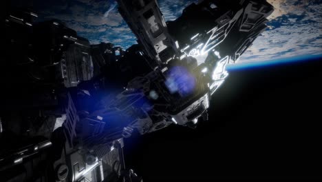 la nave espacial alienígena armada se acerca a la tierra