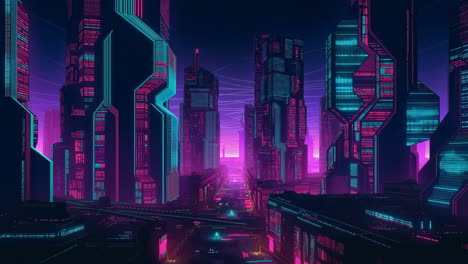 neon cyberpunk cityscape at night