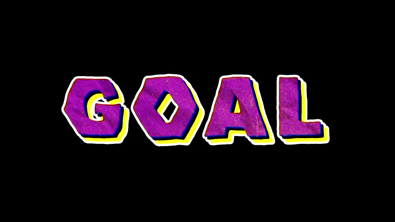 Testo "Goal" animato con effetto tremolio retrò