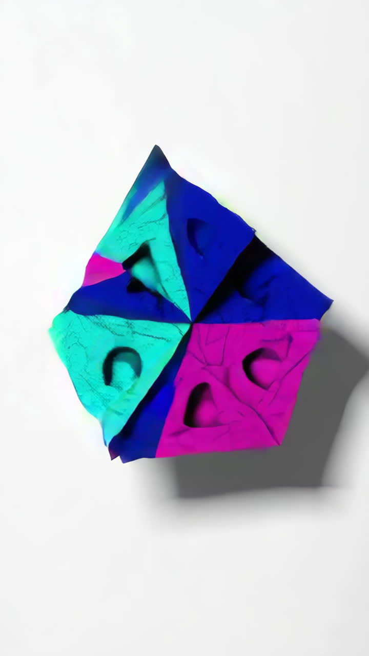 Vibrant Abstract Patterns with Geometric Shapes and Cracked Textures