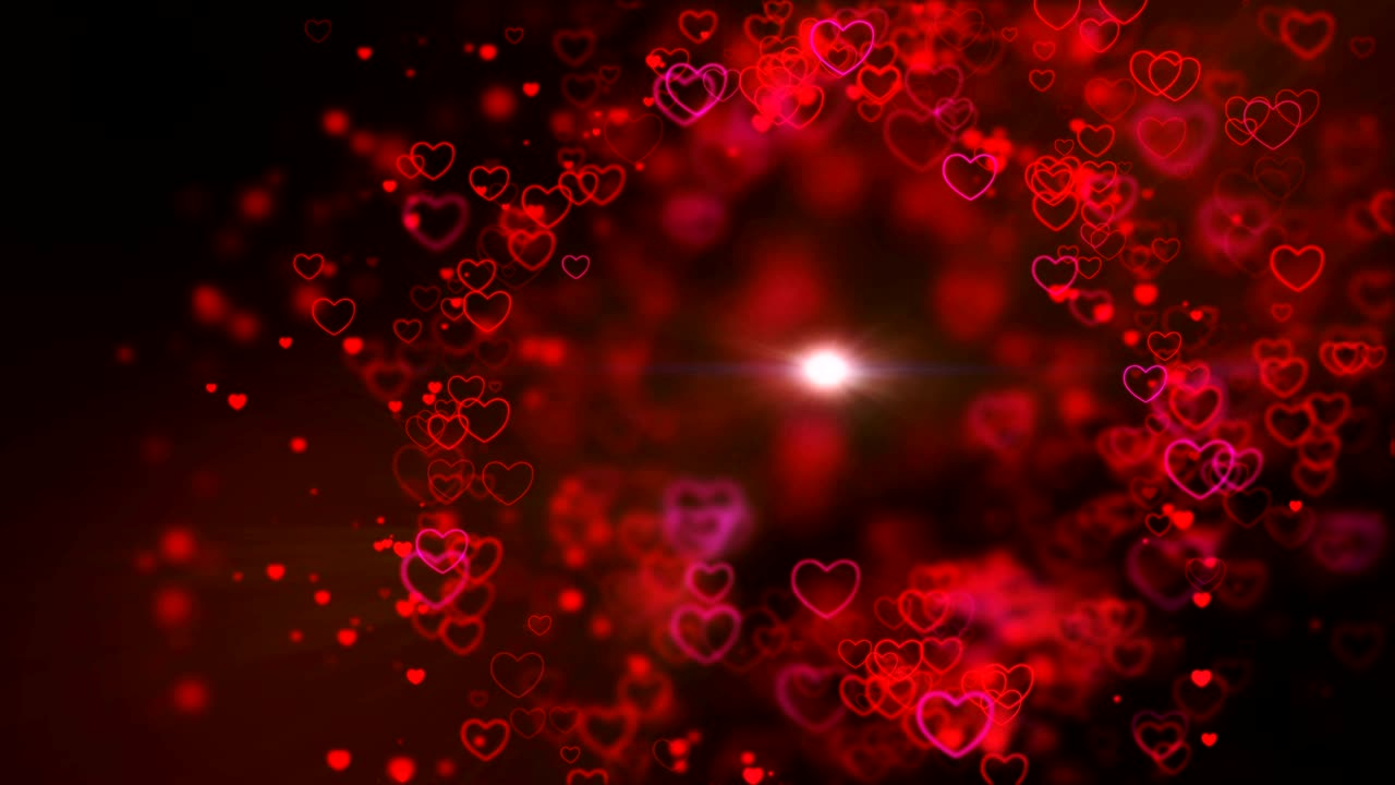 un bucle sin costuras, el día de san valentín un fondo abstracto con bucles, corazones voladores.