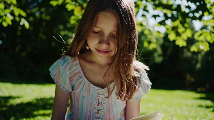 Niña feliz al aire libre