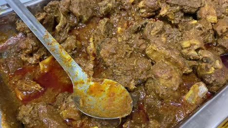 Mutton-Kassa-cooked-in-Bengal-style-in-a-Indian-wedding