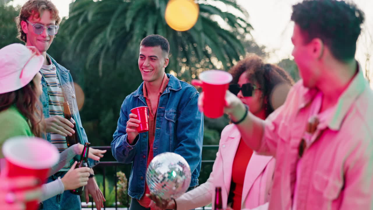 Friends enjoying a party outdoors