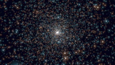 volar estrellas de neón y polvo espacial del destello de la estrella en la galaxia oscura