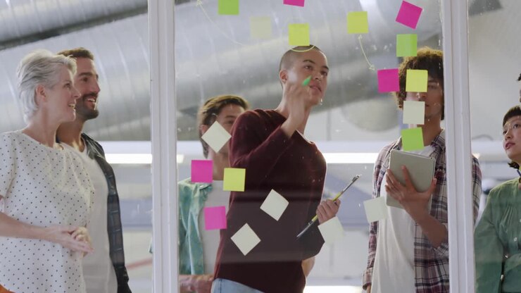 Creatives meeting in a modern office