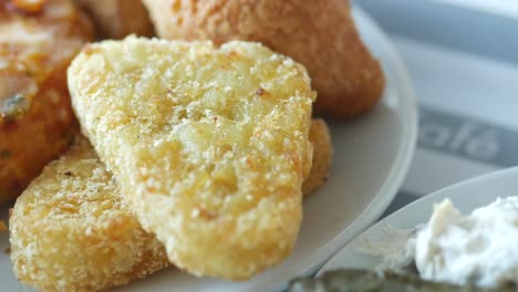 breakfast or lunch with hash browns and other dishes