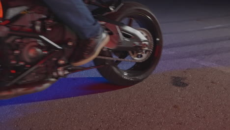 motorcyclist at night